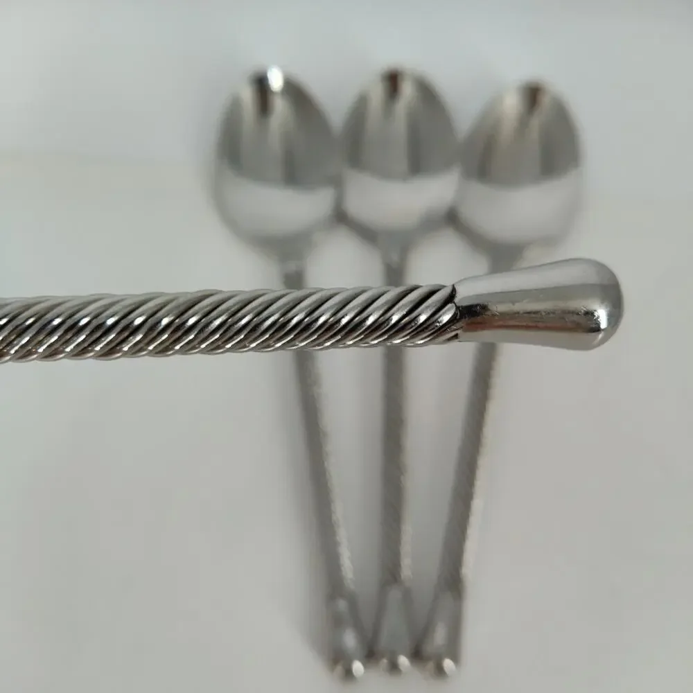 4X Tbsp Pier 1 PII17 18/8 Stainless Twist Table Spoons